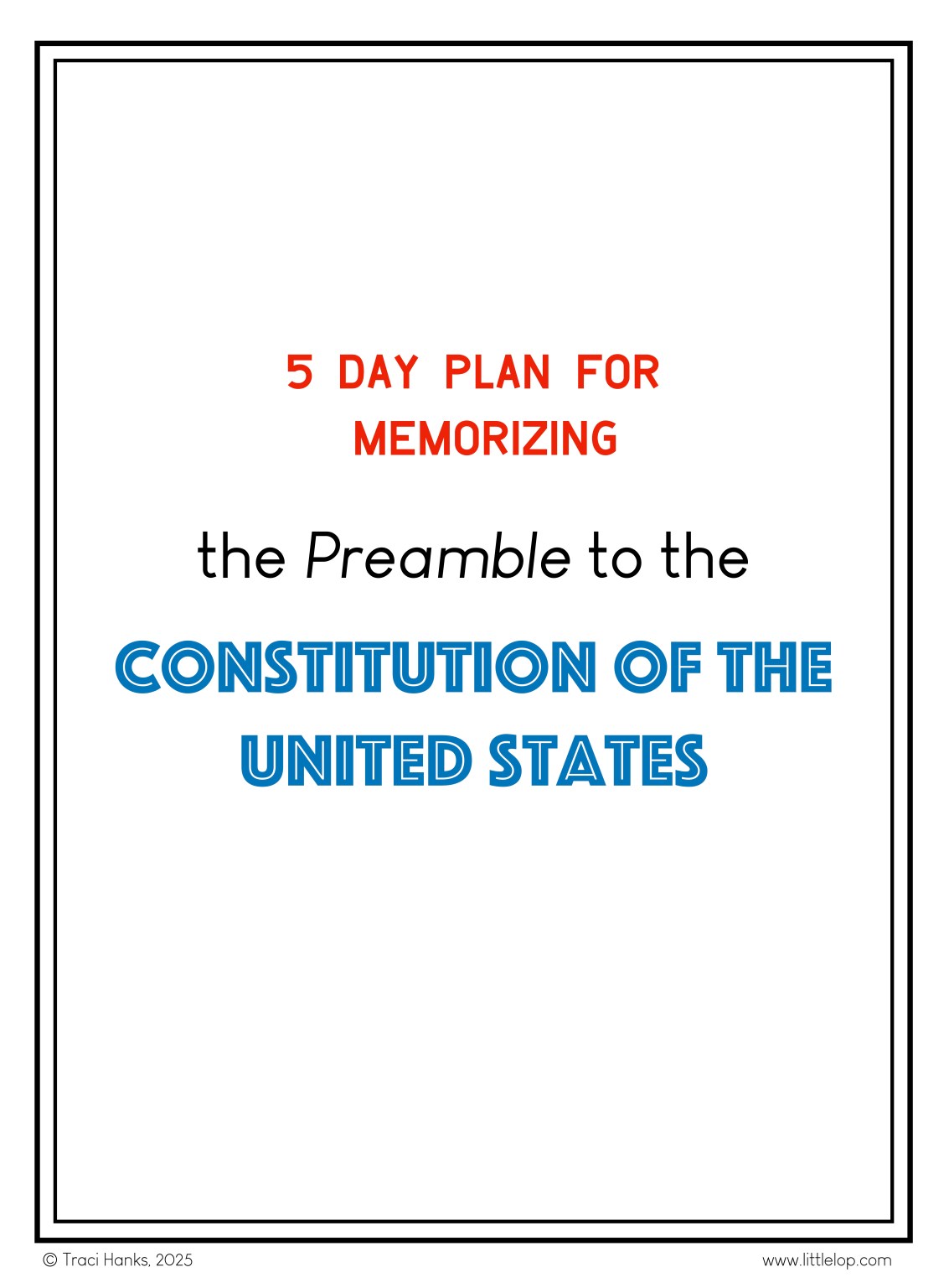 MEMORIZE the Preamble to the Constitution in 5 DAYS