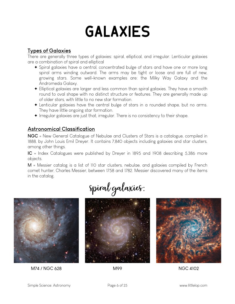 SCIENCE: Astronomy Unit Study (PDF)