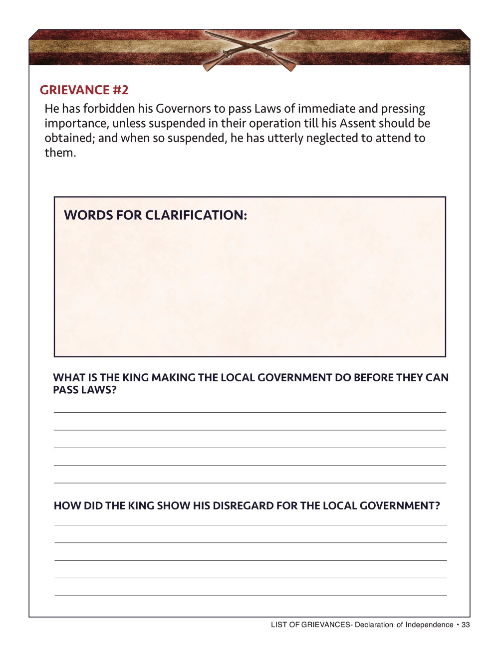 AMERICAN HISTORY: Declaration of Independence Workbook – Level 2 (PRINT EDITION) - Image 9