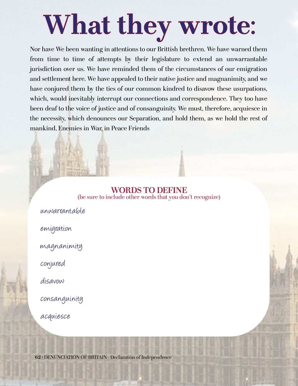 Declaration of Independence: Workbook - Level 1 - - Image 9